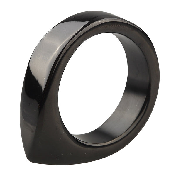 Handmade Stainless Steel Self Defense Survival Tool EDC Ring (Silver+Black)-SR11