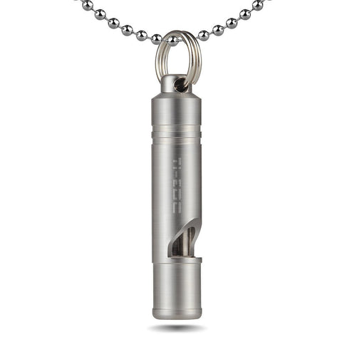 TI-EDC Titanium Keychain Emergency Survival Whistle