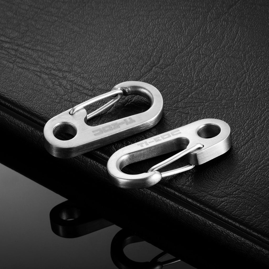 Knowza Titanium Heavy Duty Carabiner Keychain EDC Quick Release Hooks with Titanium Key Ring, Adult Unisex, Size: One size, Black