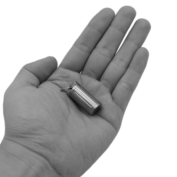 TI-EDC Titanium Mini Pill Fob - Emergency Aspirin & Small Pill Holder, Keychain Pill Reminder