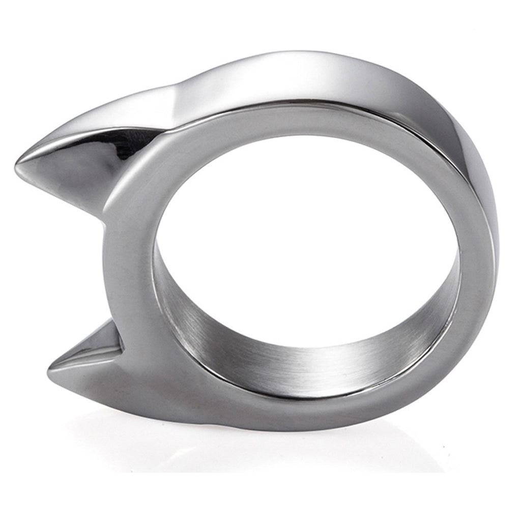 Handmade Stainless Steel Self Defense Survival Tool EDC Ring (silver)- –  TI-EDC