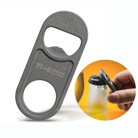 TI-EDC Titanium Beer Bottle Opener Keychain Pendant Compact Durable Easy to Use Cap Opener