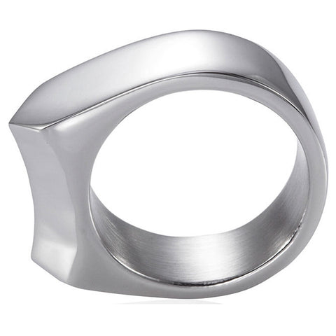Handmade Stainless Steel Self Defense Survival Tool EDC Ring (silver)- – TI- EDC